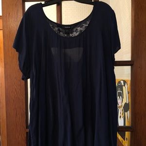 Dark Blue Torrid Top With Cutout Back Size 3